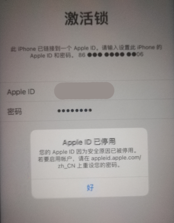 莫力达瓦苹果手机维修分享iPhone 12 出现提示“Apple ID 已停用”怎么办 